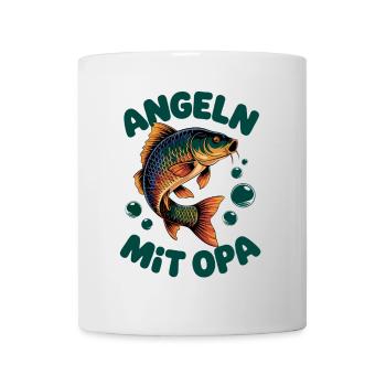 Angeln mit Opa Angelmotiv für Jungen und Mädchen - Tasse - Weiß - Vorne