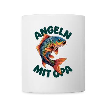 Angeln mit Opa Angelmotiv für Jungen und Mädchen - Tasse - Weiß - Vorne