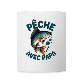 Pêcher avec papa. Perche sautante - Mug blanc - blanc - Devant