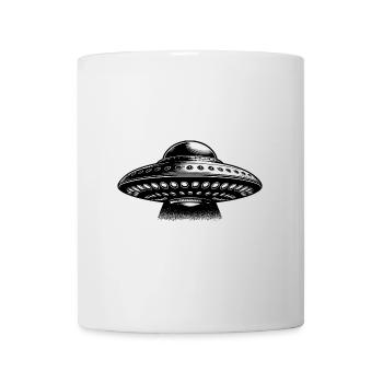 Aussergewöhnliche fliegende schwebende Untertasse - Tasse - Weiß - Vorne