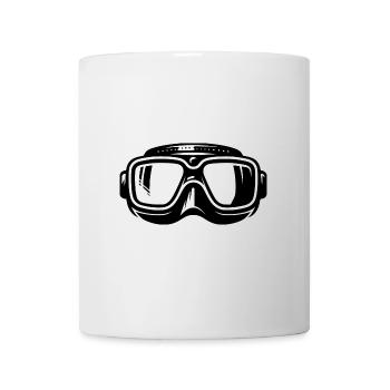 Diving Mask Silhouette Logo Style - Mug - white - Front