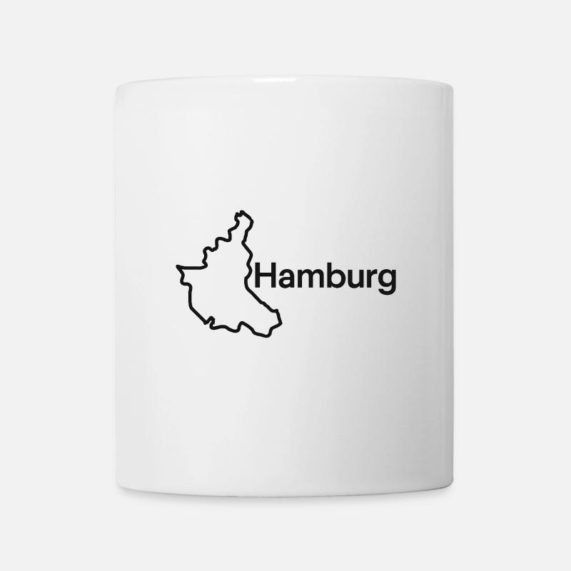 Hamburg Silhouette Stadtkarte - Tasse - Weiß