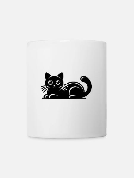 Niedliche Katze Zeichnung - Tasse - Weiß