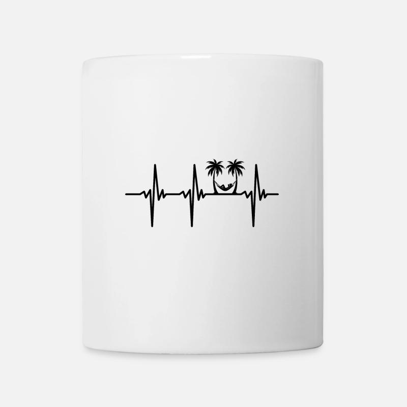 Battement de cœur pour palmiers et hamac - Mug blanc - blanc