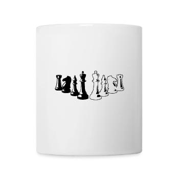 Schach Schachspieler Schachfiguren - Tasse - Weiß - Vorne