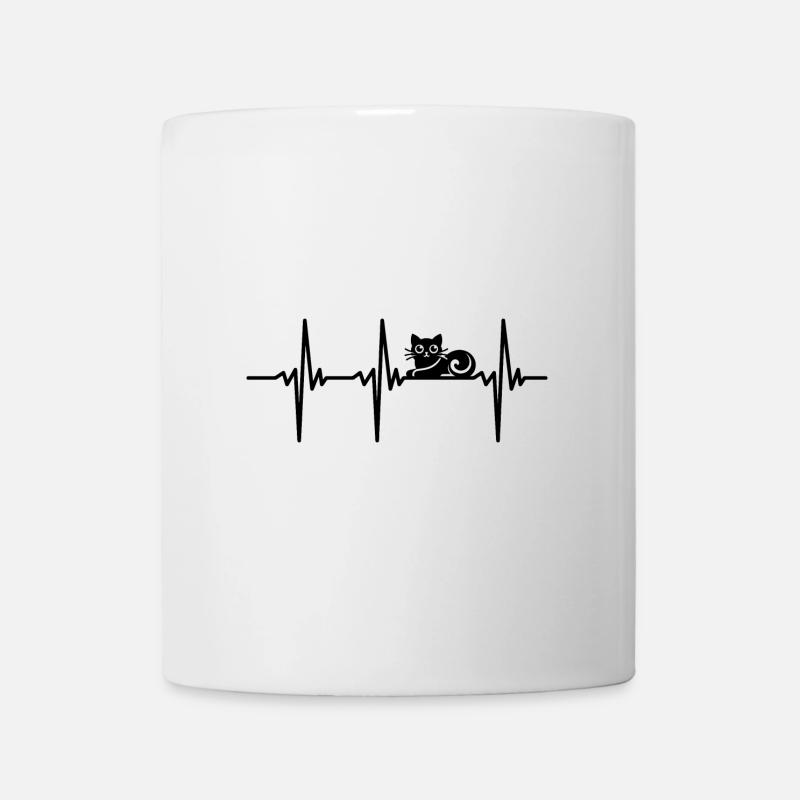 Heartbeat for Unusual Cats Style Design - Mug - white