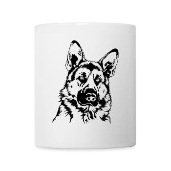BERGER ALLEMAND Portrait Wilsigns - Mug blanc - blanc - Devant