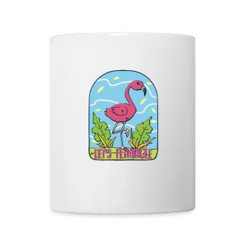 Let's Flamingle TShirt Flamingo pink pink gift - Mug - white - Front