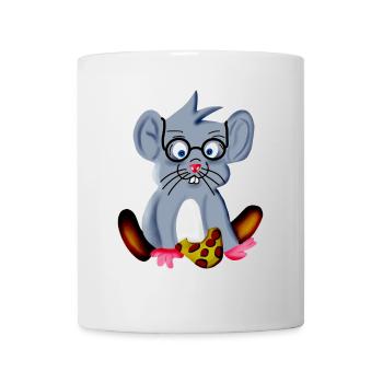 Schlau Streber Maus mit Brille als Brillenschlange - Tasse - Weiß - Vorne