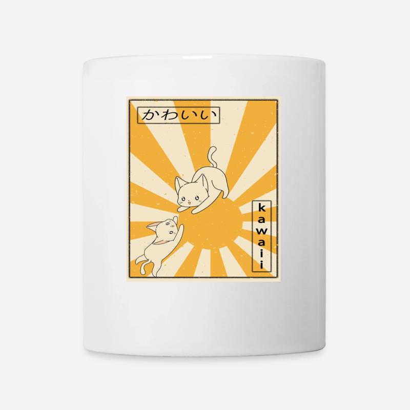 chat kawaii ramen anime conception de chat en peluche kawaii nek - Mug blanc - blanc