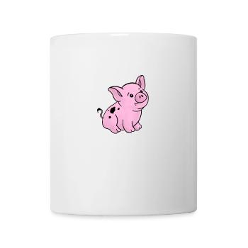 Nettes Ferkel handgezeichnet mit Schmutz auf der - Tasse - Weiß - Vorne