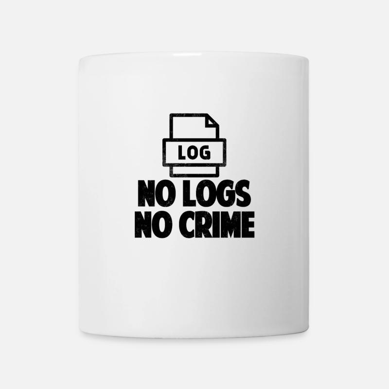 No Logs No Crime Hacking Gift Hacker tshirt - Mug - white
