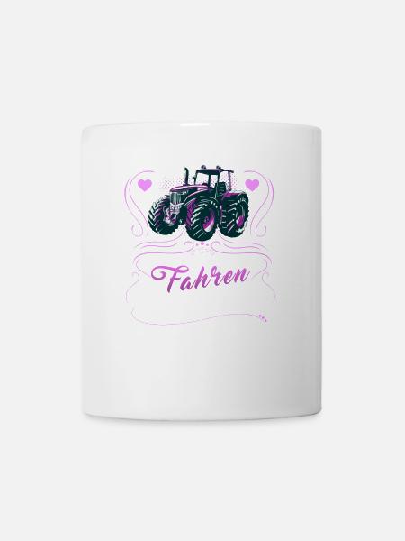 Echte Mädchen fahren Traktor Bauernhof Geschenk - Tasse - Weiß