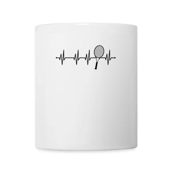 Battements de coeur ECG Tennis Rack - Mug blanc - blanc - Devant