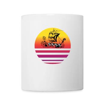 Viking navire Vintage rétro drakkar - Mug blanc - blanc - Devant