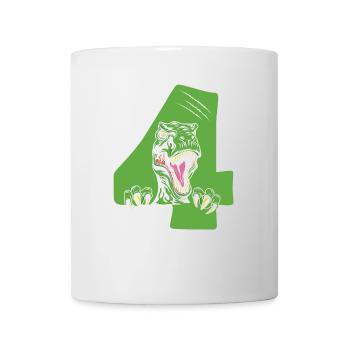 Enfants 4ème anniversaire 4 ans Dino Dinosaur - Mug blanc - blanc - Devant