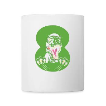 Children 8th birthday 8 years Dino Dinosaur - Mug - white - Front