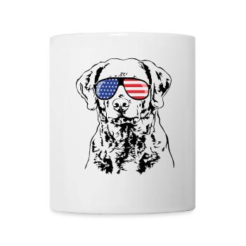 CHESAPEAKE BAY RETRIEVER America Flag Goggles Dog - Mug blanc - blanc - Devant