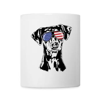DEUTSCHER PINSCHER Amerika Fahne Hunde Wilsigns - Tasse - Weiß - Vorne
