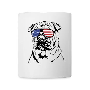 Shar Pei Amerika Fahne Sonnenbrille Hunde - Tasse - Weiß - Vorne