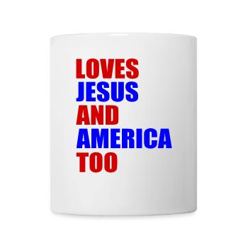 loves jesus and america too - Mug blanc - blanc - Devant