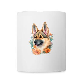 German Shepherd Cute Flower Girl - Mug - white - Front