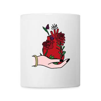 Heart on hand - Mug - white - Front