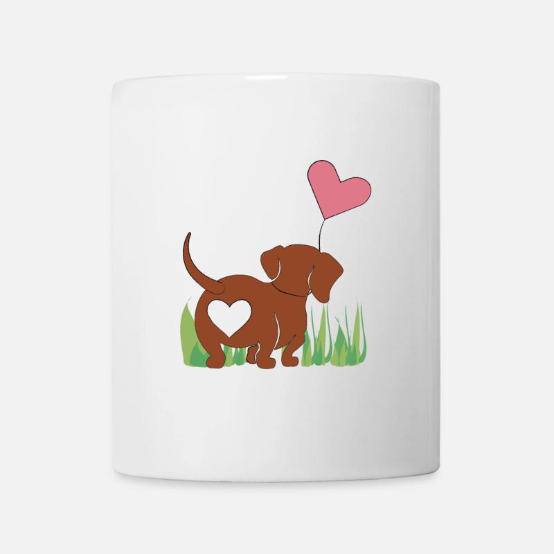 Dackel mit Herz - Geschenk - Geschenkidee - Tasse - Weiß