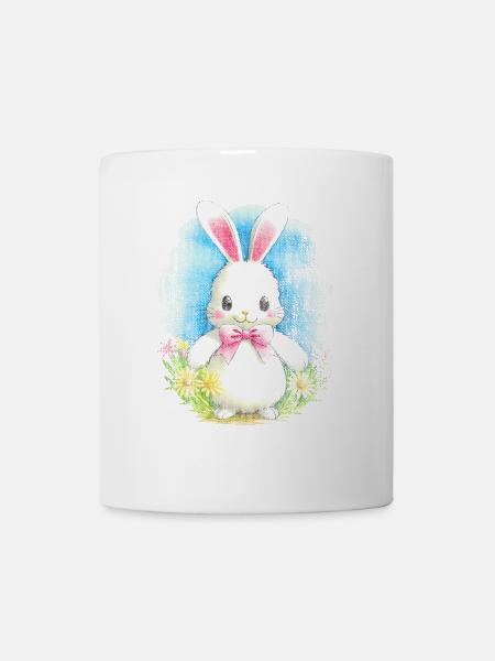 Weisser Hase Ostern - Tasse - Weiß