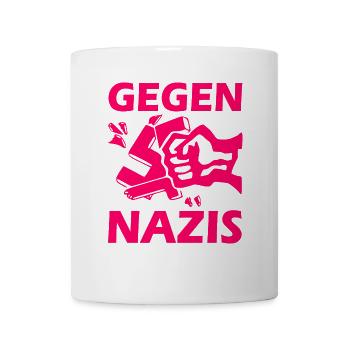 Gegen nazis faust - Tasse - Weiß - Vorne