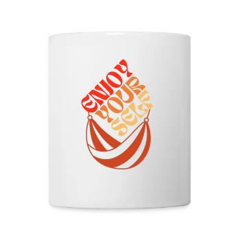 70ies Hippies Hängematte Enjoy Yourself - Tasse - Weiß - Vorne