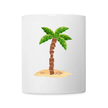 Happiness with palm tree - Smile on your face - Mug - white - Front