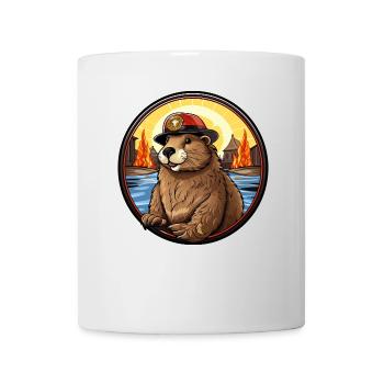 Feuerwehrmann Biber - Tasse - Weiß - Vorne