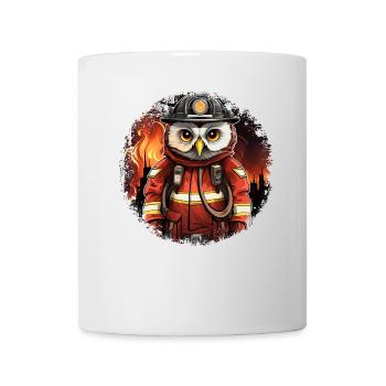 Hibou pompier - Mug blanc - blanc - Devant