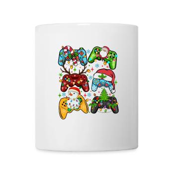 Weihnachtliche Gaming Controller Motive - Tasse - Weiß - Vorne