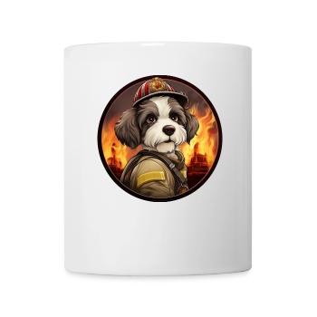 Feuerwehr Hund - Tasse - Weiß - Vorne