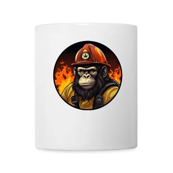Singe de pompiers - Mug blanc - blanc - Devant