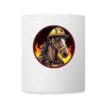 Cheval de pompiers - Mug blanc - blanc - Devant