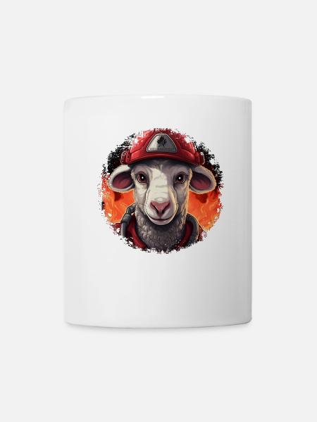 Schaf Feuerwehr - Tasse - Weiß