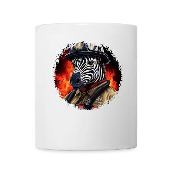 Zèbres Pompiers / Pompier Zebra - Mug blanc - blanc - Devant