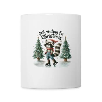Just Waiting For Christmas Waschbär Weihnachten - Mug - white - Front