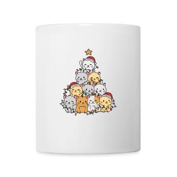 Chat Arbre de Noël - Mug blanc - blanc - Devant