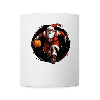 Basketballer Weihnachten / Weihnachtsmann Basketba - Tasse - Weiß - Vorne
