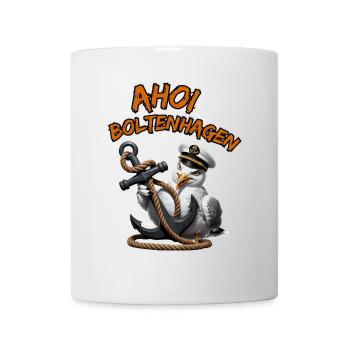 Ahoy Boltenhagen mouette drôle avec ancre - Mug blanc - blanc - Devant