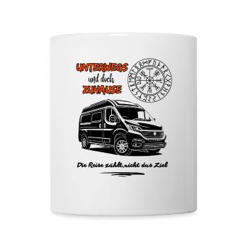 Camping van camping-car dicton avec boussole - Mug blanc - blanc - Devant
