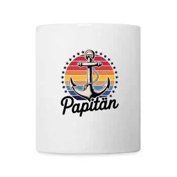 Papitän Anker Retro Streifen Design - Tasse - Weiß - Vorne