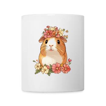Guinea pig with flowers - Mug - white - Front