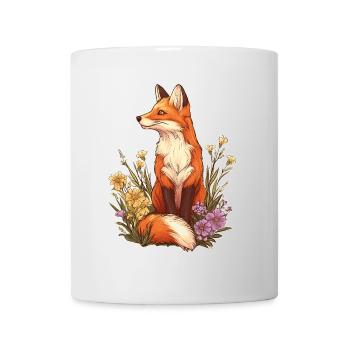 Fox with flowers and blossoms - Mug - white - Front