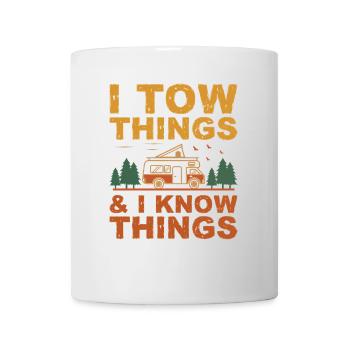 Ich schleppe Dinge ab und ich weiß Dinge Vatertag - Tasse - Weiß - Vorne