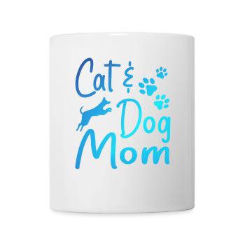 Pet Cat And Dog Mom Tees For Women, Cat Dog Mom - Mug - white - Front